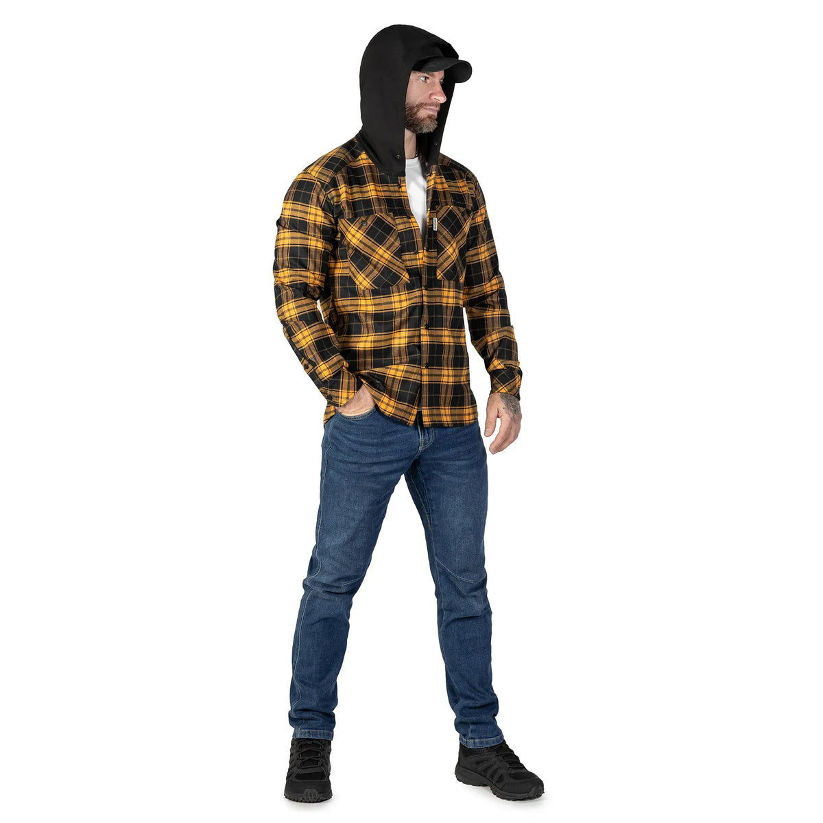 Hooded Shirt "Vector" Orange/Black
