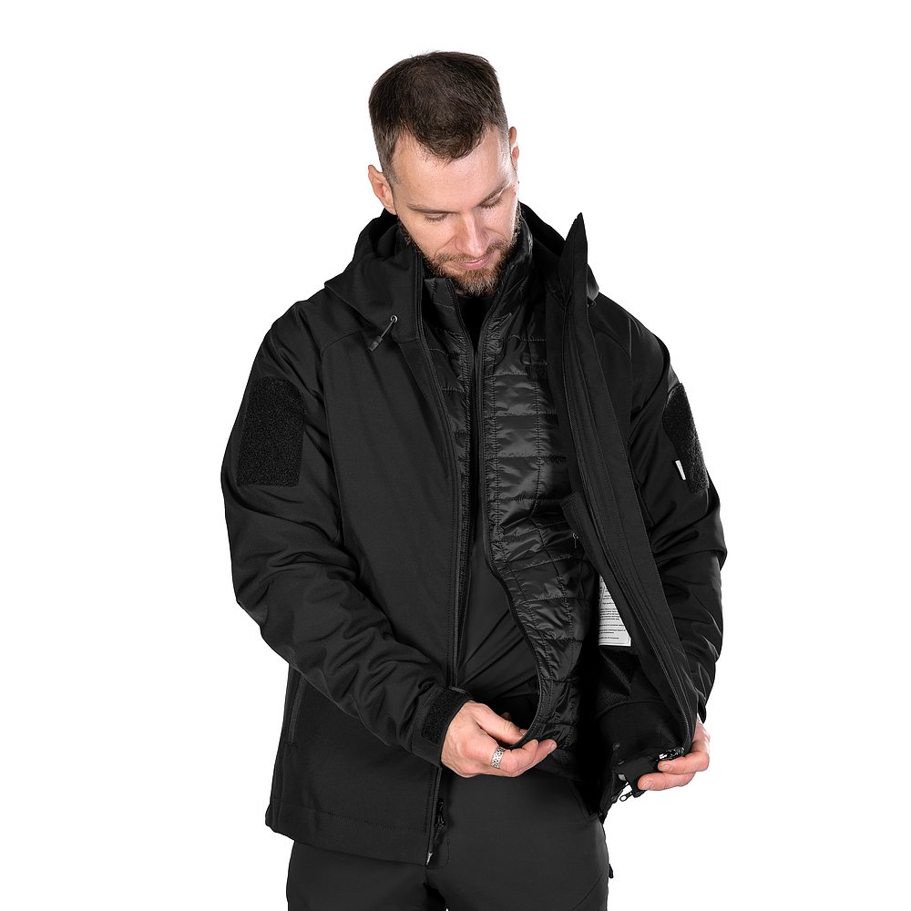 2-in-1 Set SoftShell Jacket with Liner Black