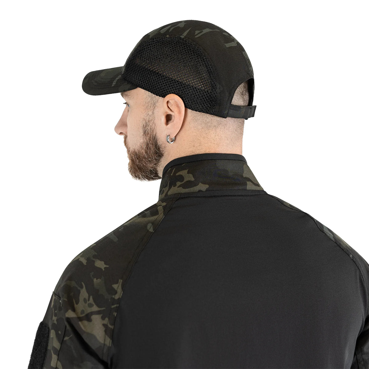 5-Panel Mesh Twill Black Multicam Baseball Cap