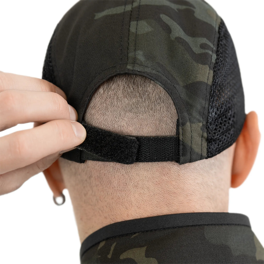 5-Panel Mesh Twill Black Multicam Baseball Cap