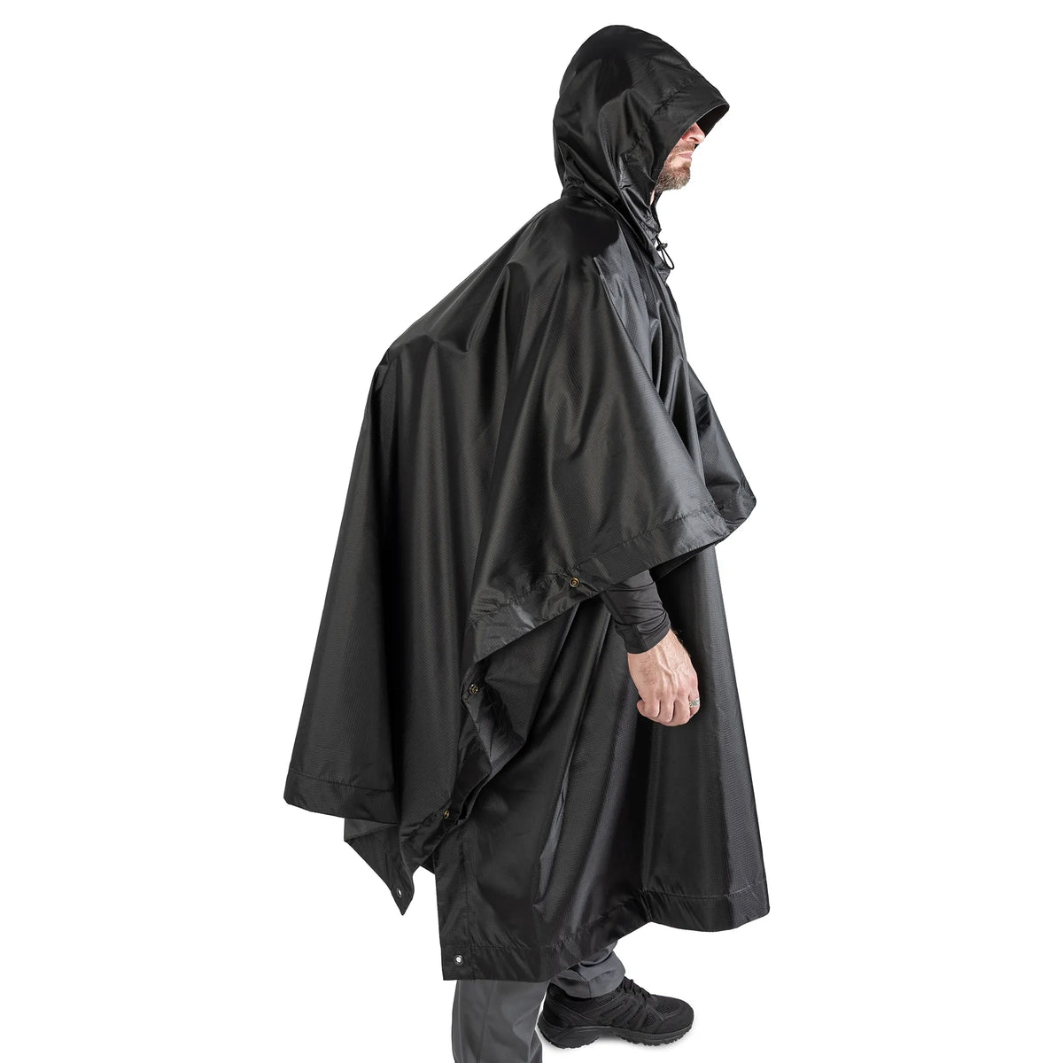 Pilgrim Rip-Stop Black Poncho