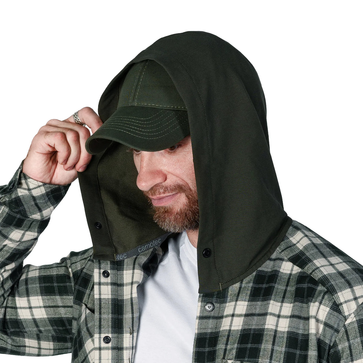 Hoodie "Vector" Olive/White