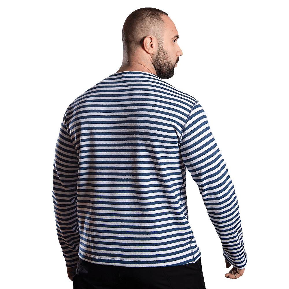 Bavovna Longsleeve-undershirt White-Blue