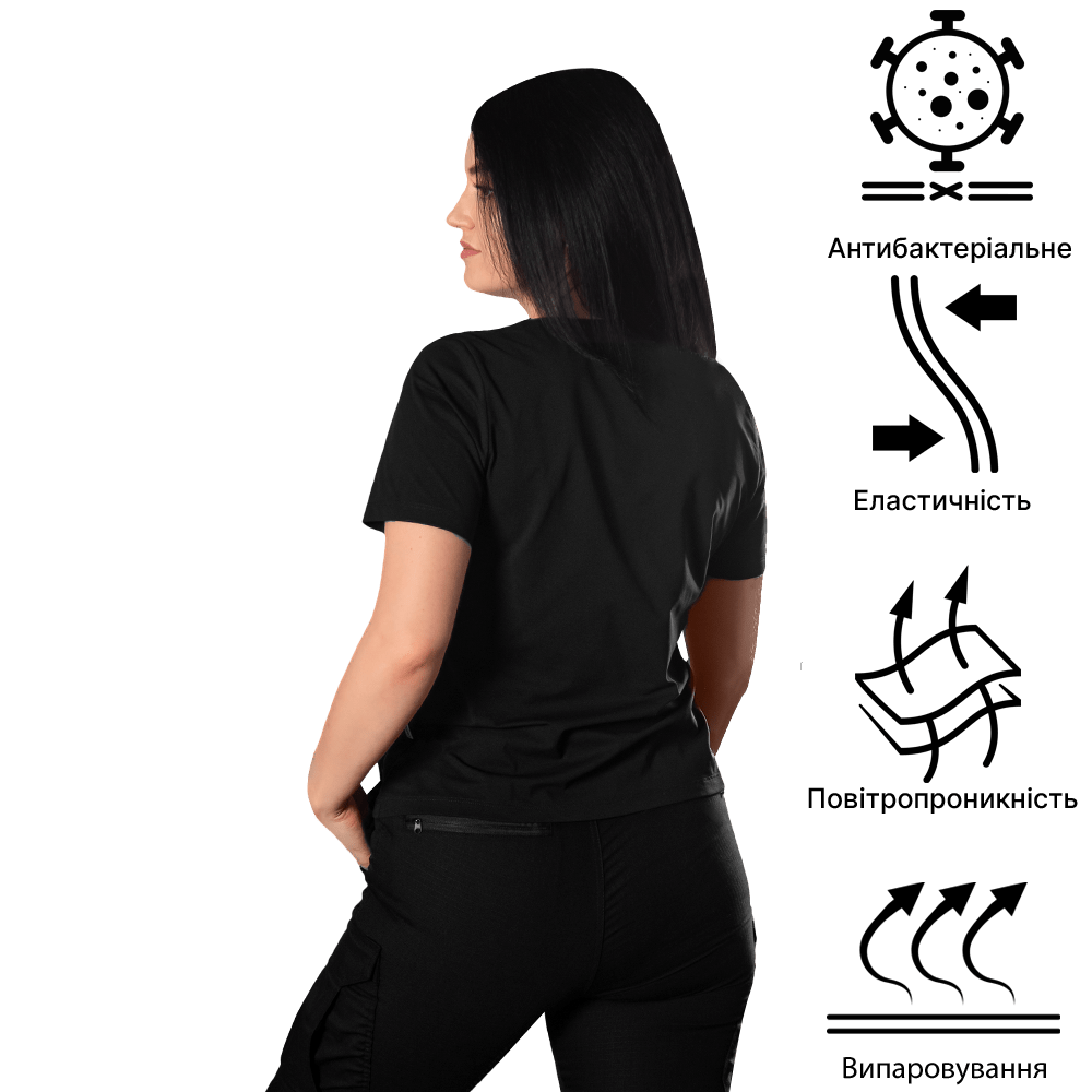 Pani Totem Logo V-neck T-shirt Black