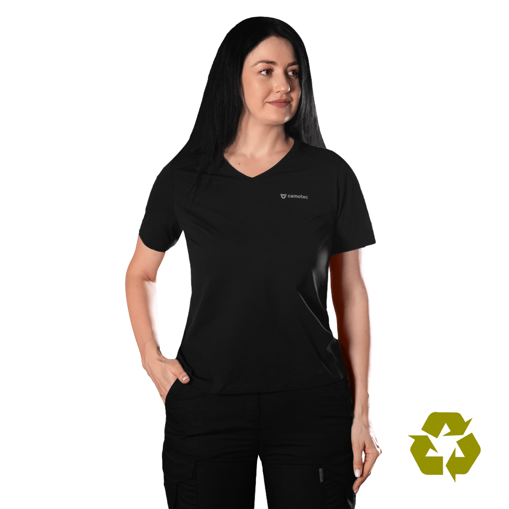 Pani Totem Logo V-neck T-shirt Black