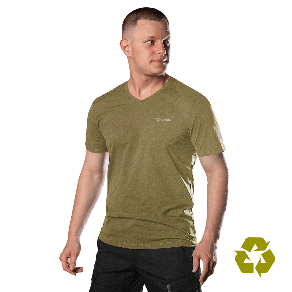 Totem V-neck T-shirt Tan