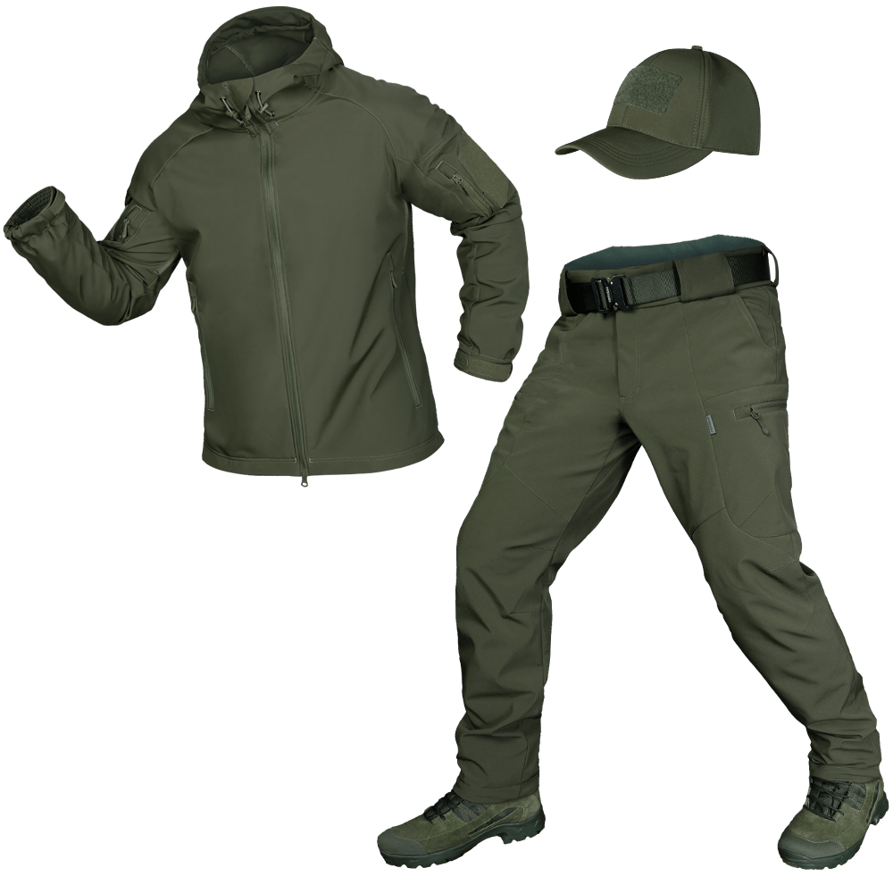 Stalker SoftShell Olive Suit + Baseball Cap