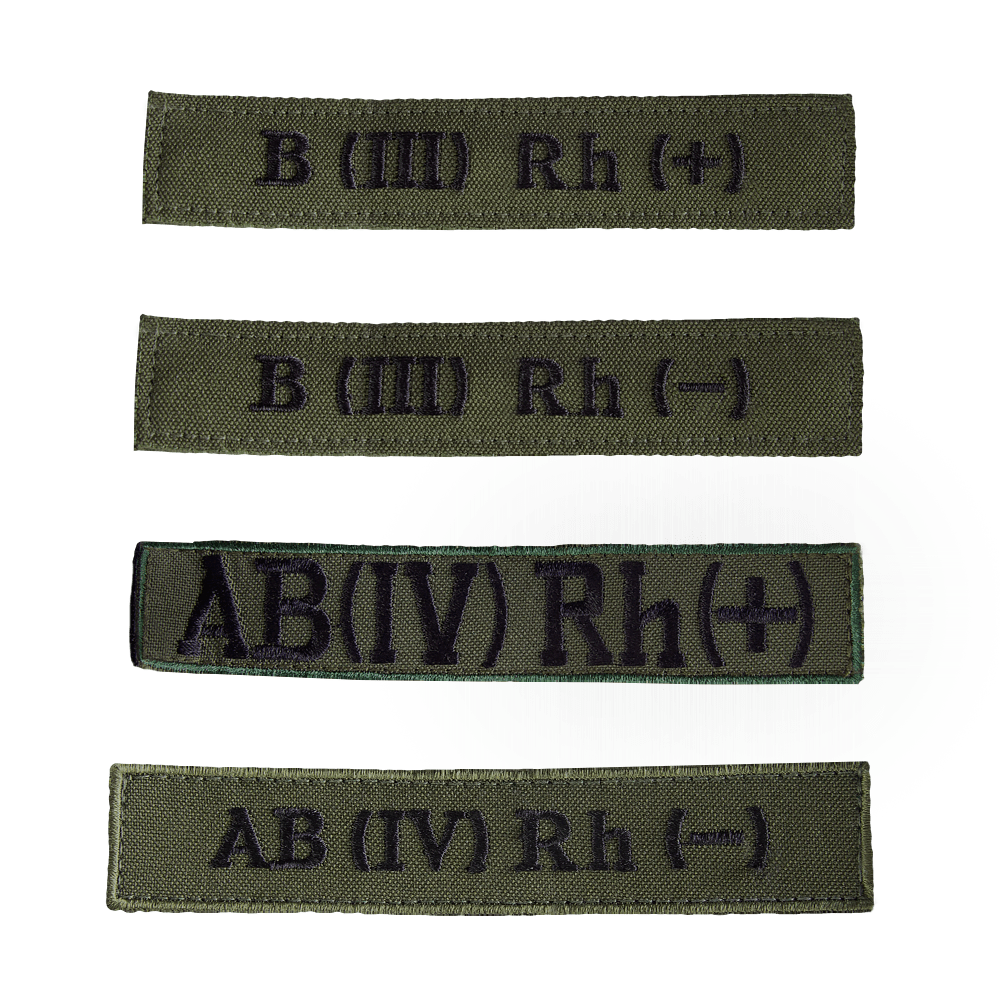 "Blood Type" Patch/Hook and Loop, Olive