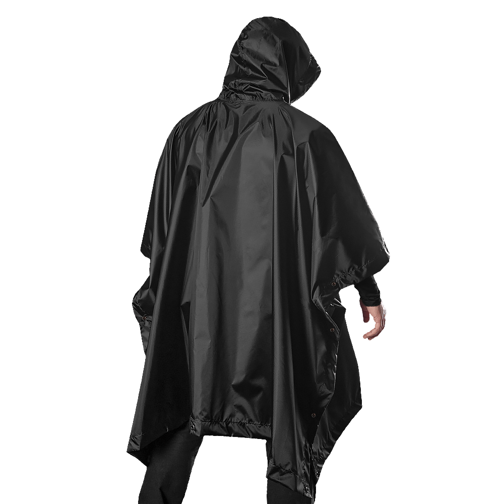 Pilgrim Rip-Stop Black Poncho