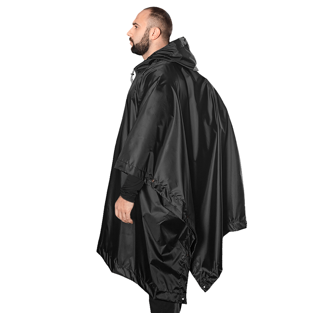 Pilgrim Rip-Stop Black Poncho