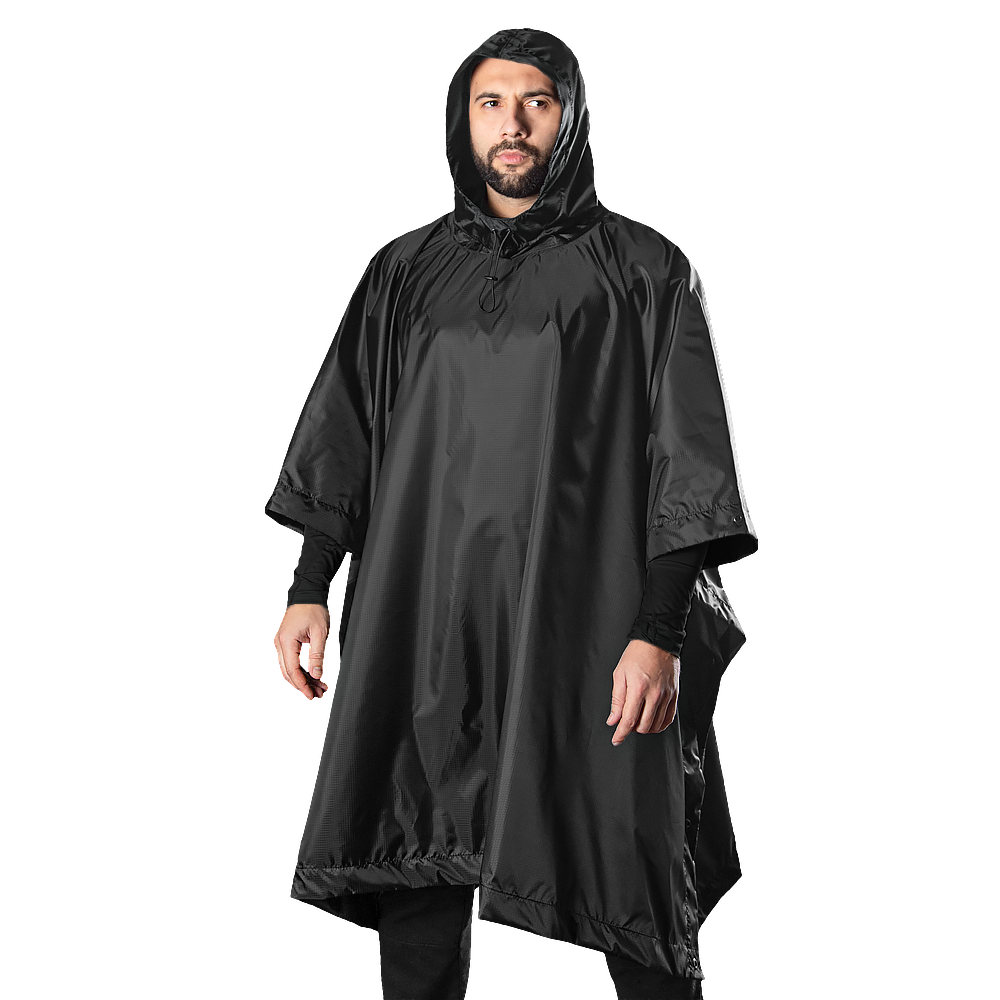 Pilgrim Rip-Stop Black Poncho