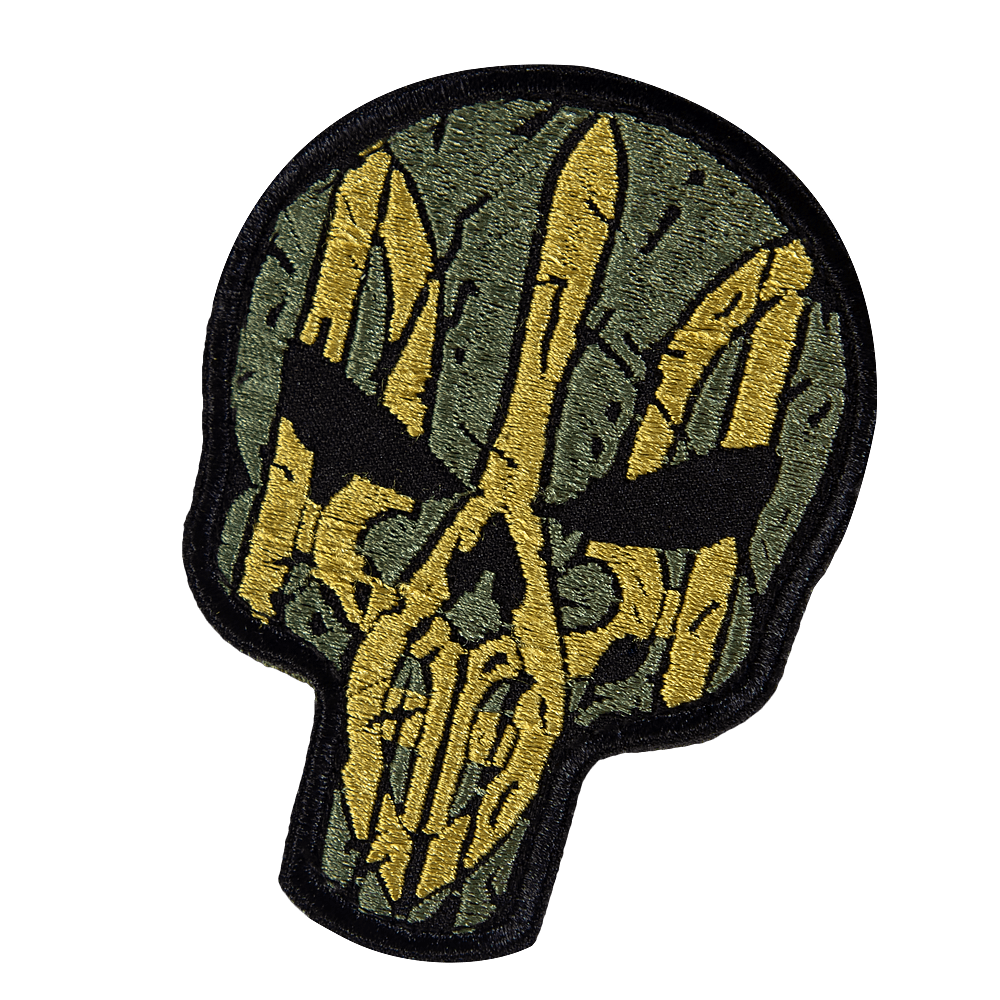 Chevron Trident with Skull Olive