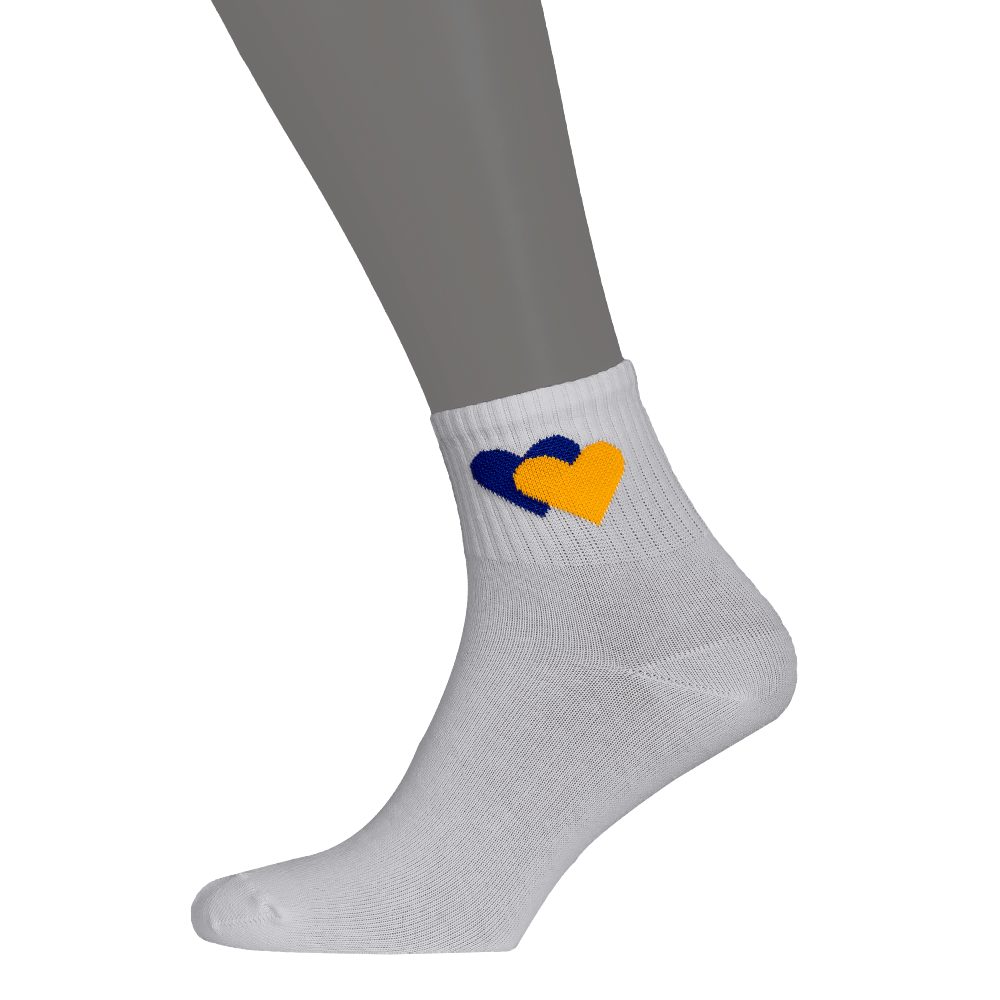 Socks Yellow-blue hearts Grey