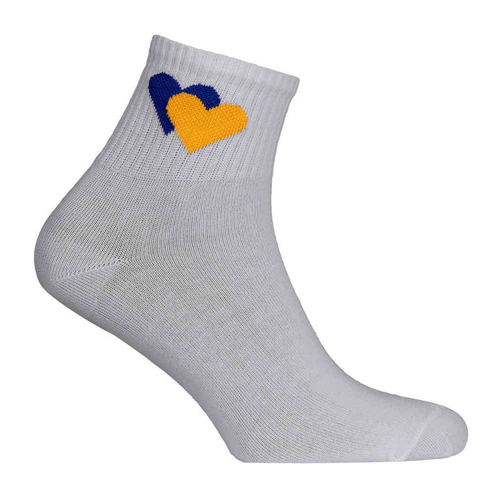 Socks Yellow-blue hearts Grey