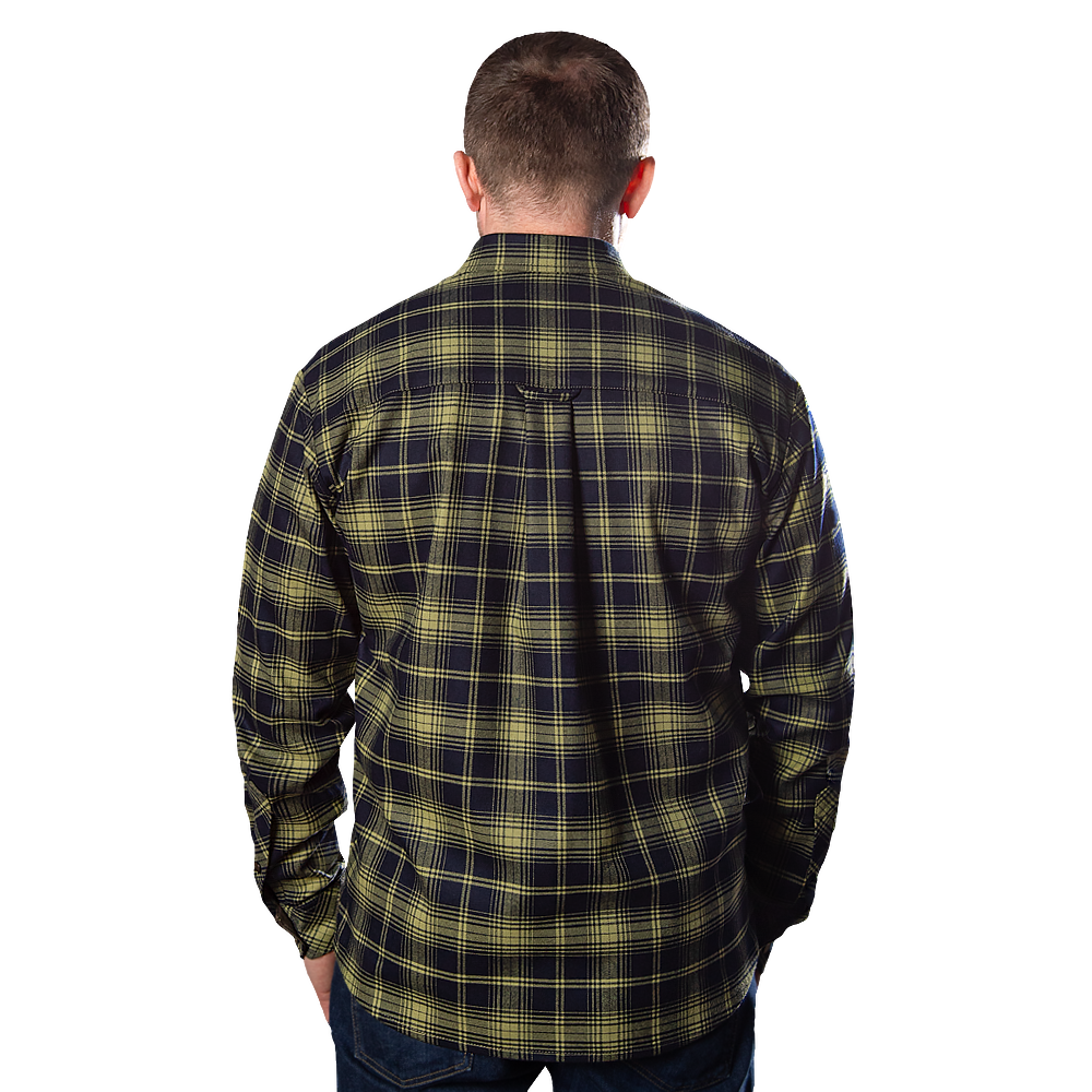 “Bureviy” Shirt (Logo Orange) Lime Green/Navy