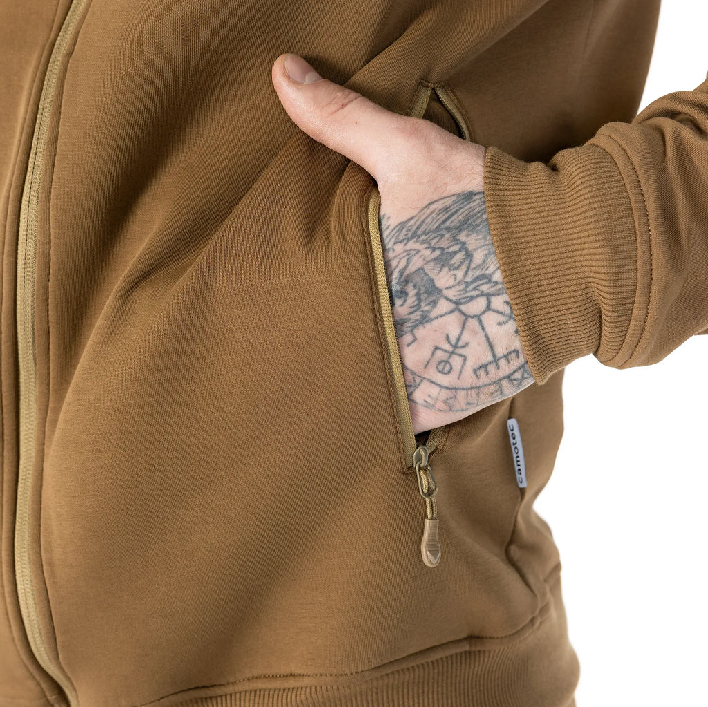 FitPro Zip ShapeKnit Sports Sweater Coyote