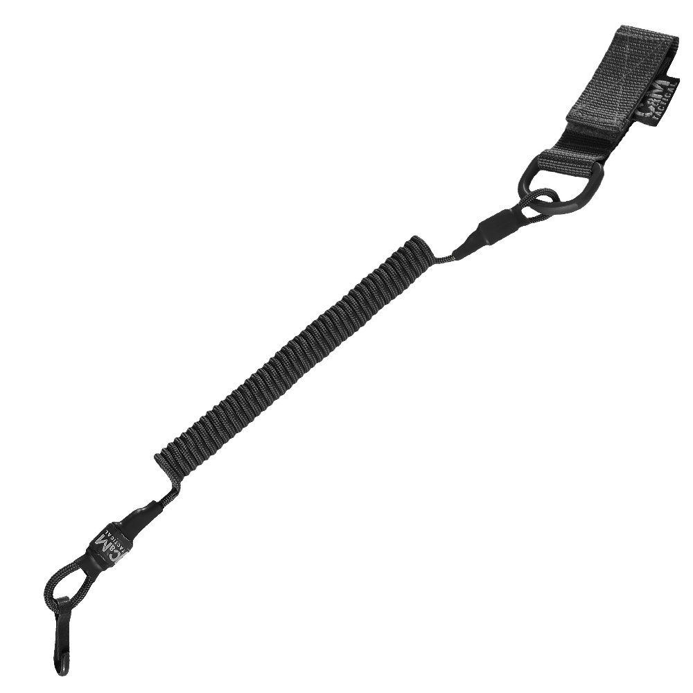 Standard Safety Cord (Carabiner + D-ring) Black